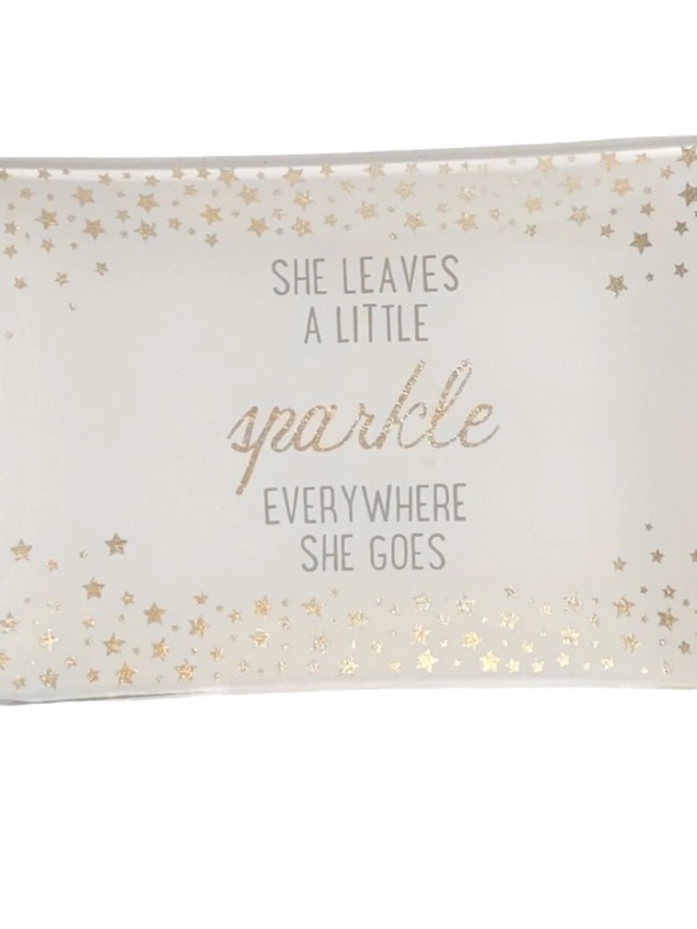 Inspirational Decorative Plaque - White and Gold Sparkle